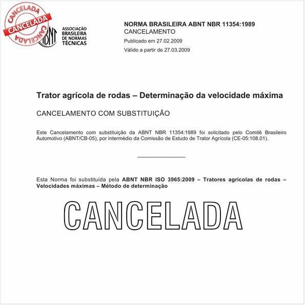 Trator agrícola de rodas - Determinação da velocidade máxima