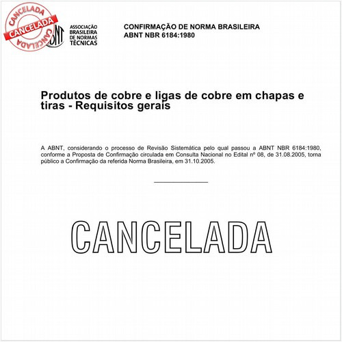 Produtos de cobre e ligas de cobre em chapas e tiras - Requisitos gerais