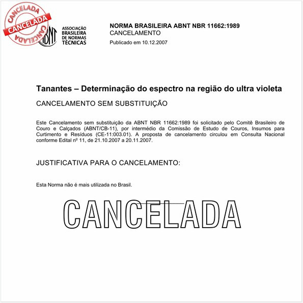 Tanantes - Determinação do espectro na região do ultra violeta