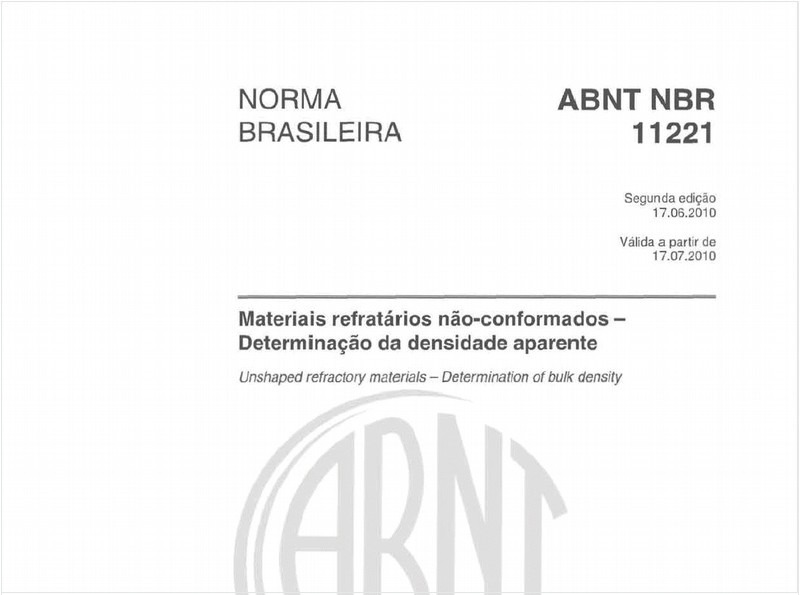 Materiais refratários não-conformados - Determinação da densidade aparente