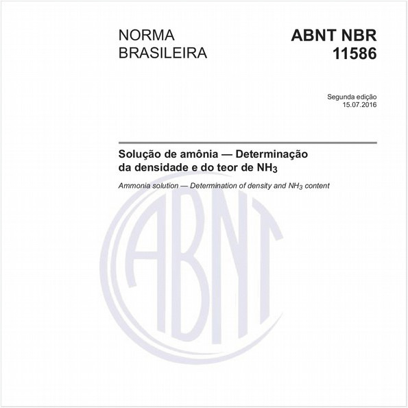 Solução de amônia — Determinação da densidade e do teor de NH3