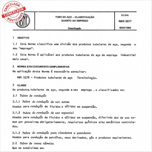 Tubo de aço - Classificação quanto ao emprego