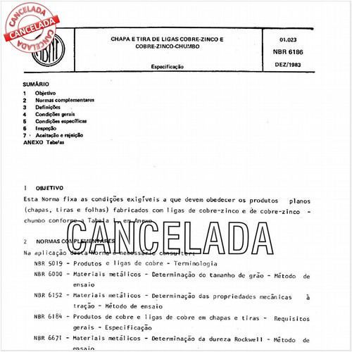 Chapa e tira de ligas cobre-zinco e cobre-zinco-chumbo