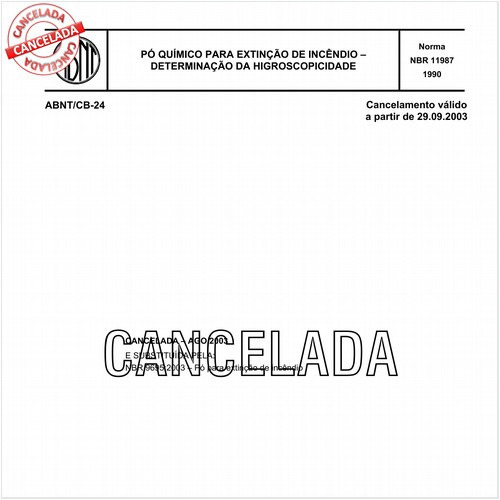 Pó para extinção de incêndio - Determinação da higroscopicidade