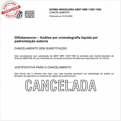Diflubenzuron - Análise por cromatografia líquida por padronização externa