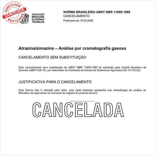 Atrazina/simazina - Análise por cromatografia gasosa