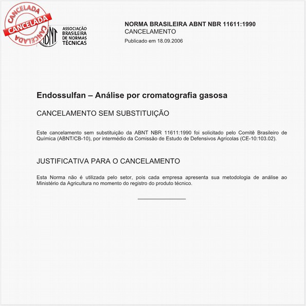 Endossulfan - Análise por cromatografia gasosa