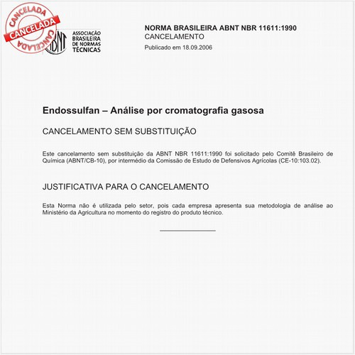 Endossulfan - Análise por cromatografia gasosa