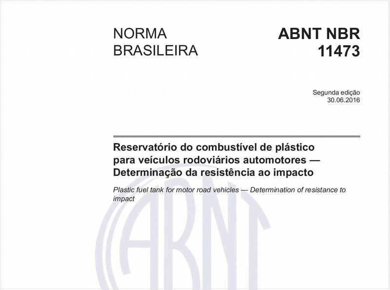 Reservatório do combustível de plástico para veículos rodoviários automotores - Determinação da resistência ao impacto