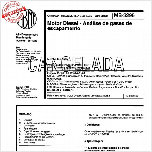 Motor Diesel - Análise dos gases de escapamento