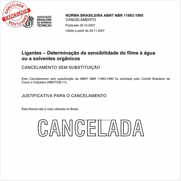 Ligantes - Determinação da sensibilidade do filme à água ou a solventes orgânicos