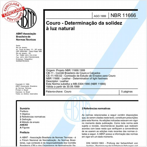 Couro - Determinação da solidez à luz natural