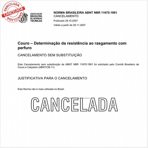 Couro - Determinação da resistência ao rasgamento com perfuro