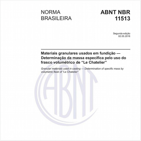 Materiais granulares usados em fundição — Determinação da massa específica pelo uso do frasco volumétrico de “Le Chatelier”