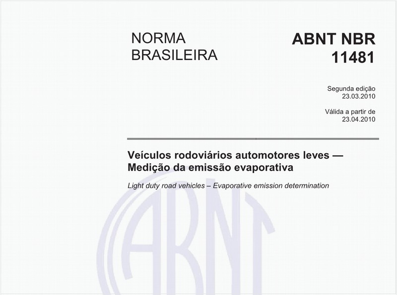 Veículos rodoviários automotores leves — Medição da emissão evaporativa