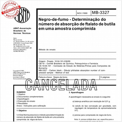 Negro-de-fumo - Determinação do número de absorção de ftalato de butila em uma amostra comprimida
