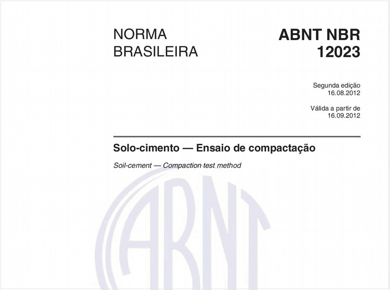 Solo-cimento — Ensaio de compactação