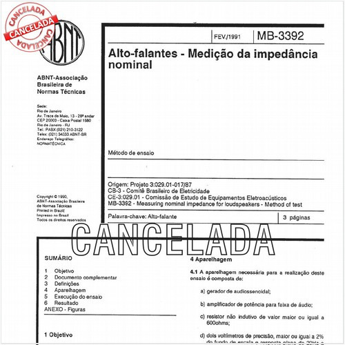 Alto-falantes - Medição da impedância nominal
