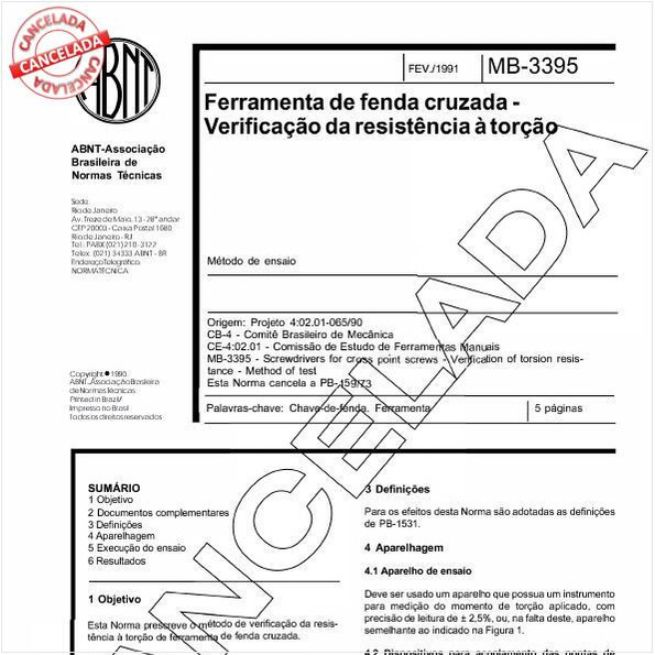 Ferramenta de fenda cruzada - Verificação da resistência à torção