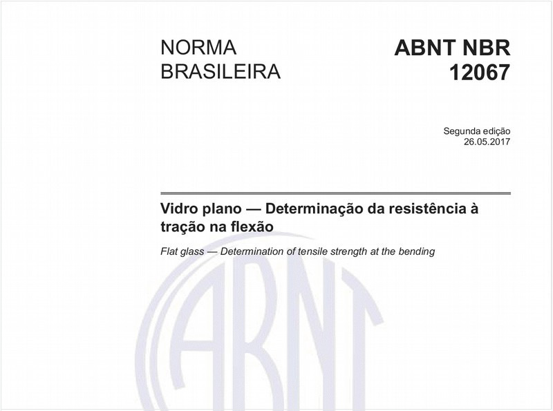 Vidro plano — Determinação da resistência à tração na flexão