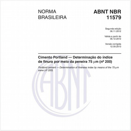 Cimento Portland — Determinação do índice de finura por meio da peneira 75 µm (nº 200)