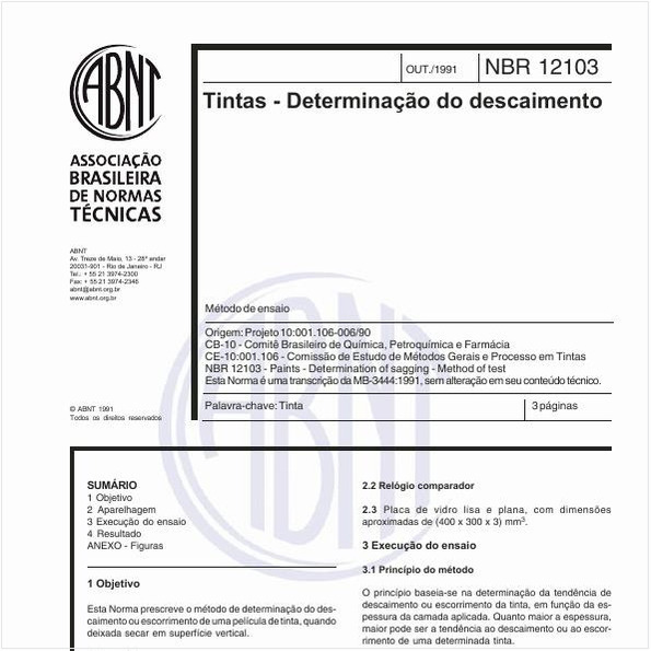Tintas - Determinação do descaimento - Metodo de ensaio