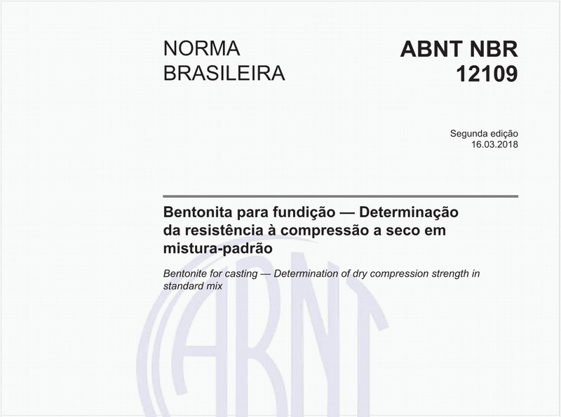 Bentonita para fundição - Determinação da resistência à compressão a seco em mistura-padrão