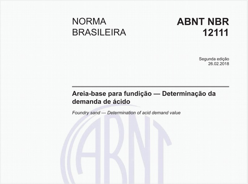 Areia-base para fundição - Determinação da demanda de ácido