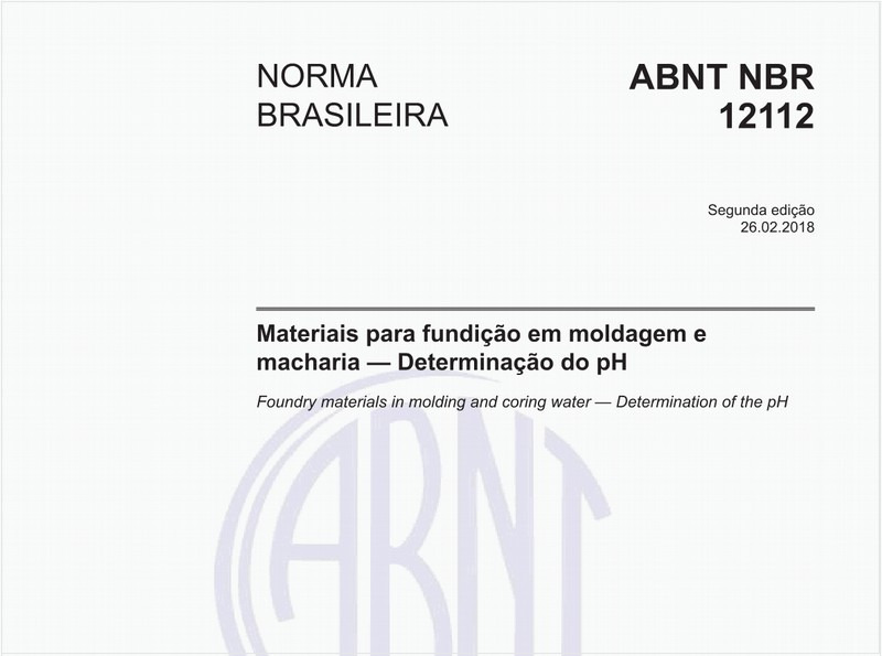 Materiais para fundição em moldagem e macharia - Determinação do pH