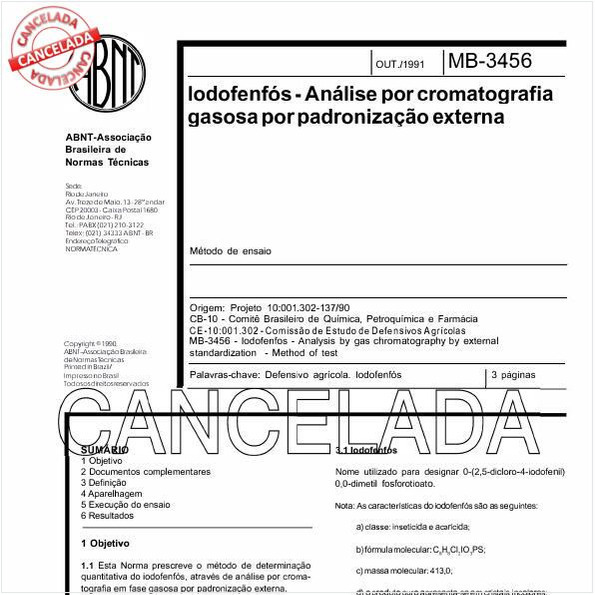 Iodofenfos - Análise por cromatografia gasosa por padronização externa
