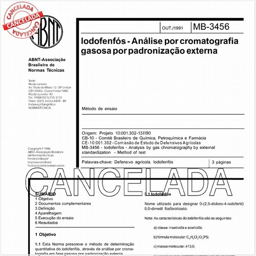Iodofenfos - Análise por cromatografia gasosa por padronização externa