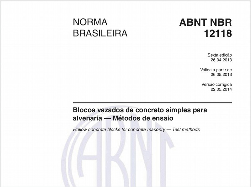 Blocos vazados de concreto simples para alvenaria — Métodos de ensaio