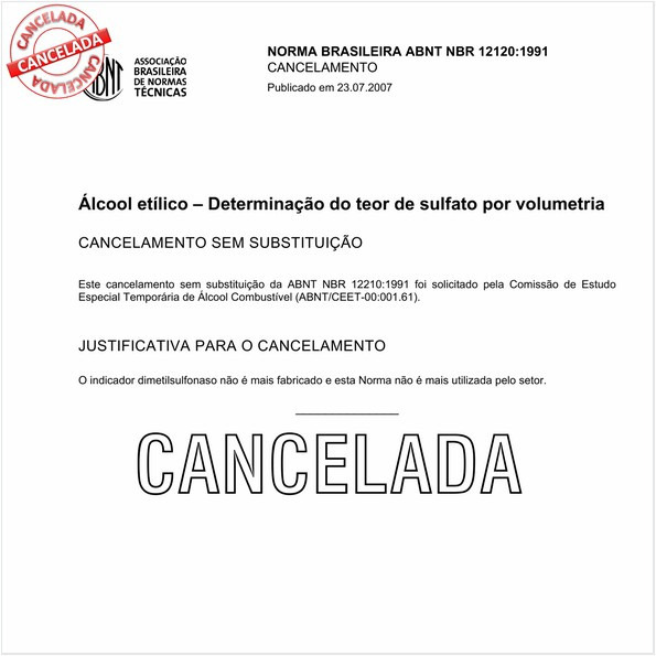 Alcool etílico - Determinação do teor de sulfato por volumetria