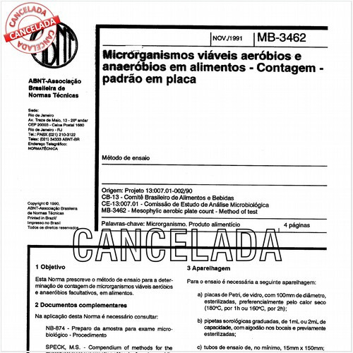 Microrganismos viáveis aeróbios e anaeróbios em alimentos - Contagem-padrão em placa