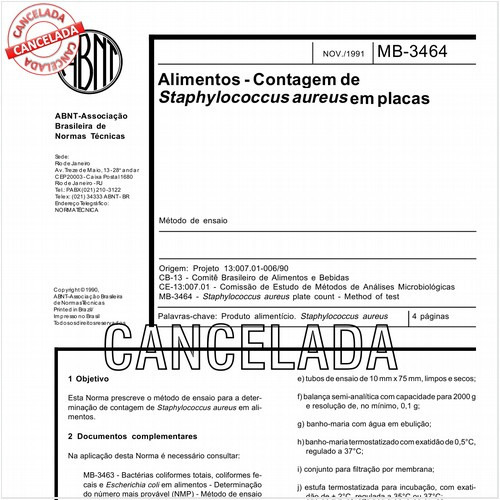 Alimentos - Contagem de Staphylococcus aureus em placas