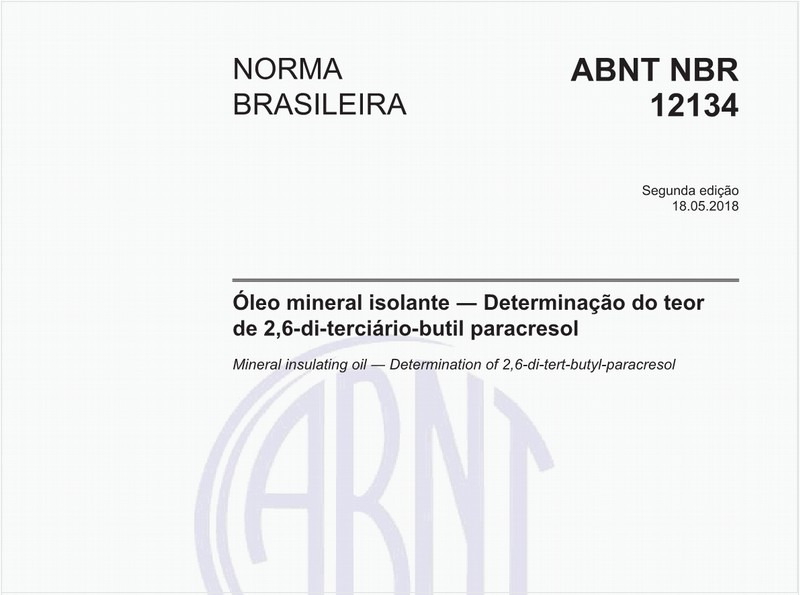 Óleo mineral isolante - Determinação do teor de 2,6-di-terciário-butil paracresol