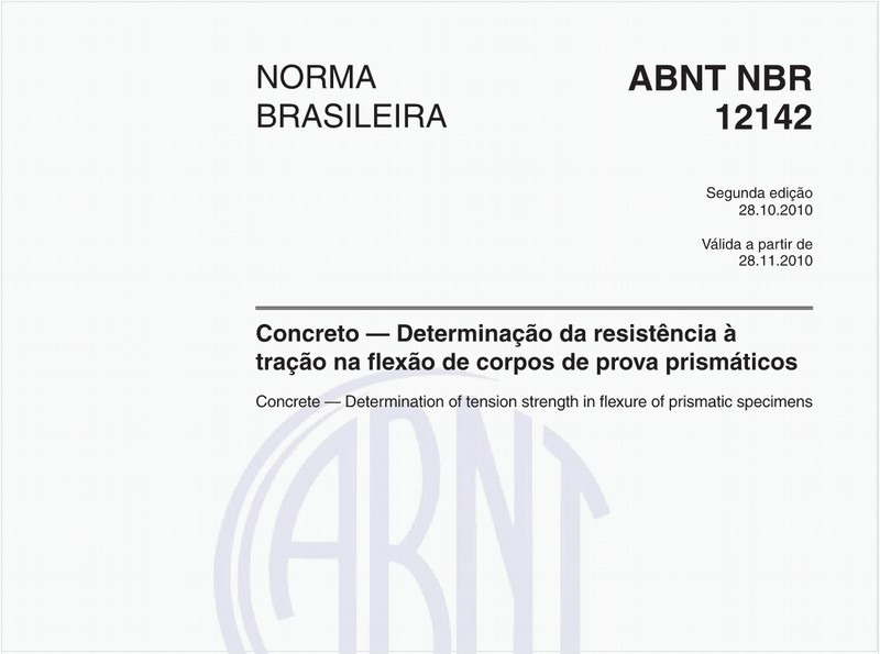 Concreto — Determinação da resistência à tração na flexão de corpos de prova prismáticos