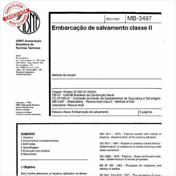 Embarcação de salvamento classe II