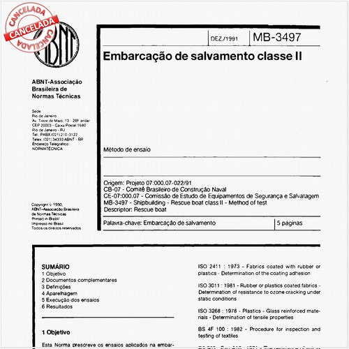 Embarcação de salvamento classe II