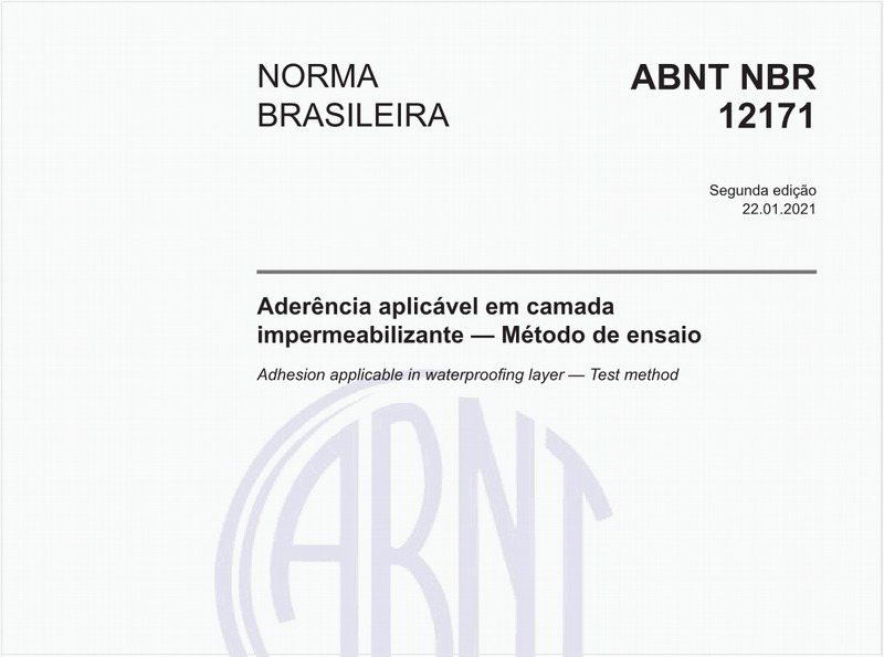 Aderência aplicável em camada impermeabilizante - Método de ensaio