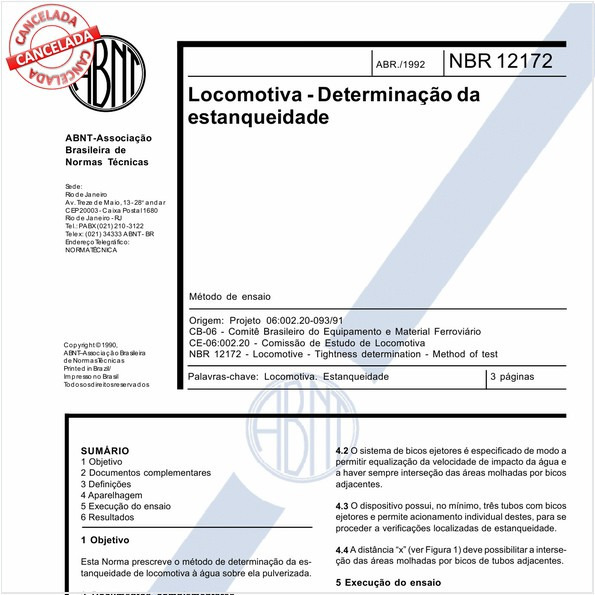 Locomotiva - Determinação da estanqueidade