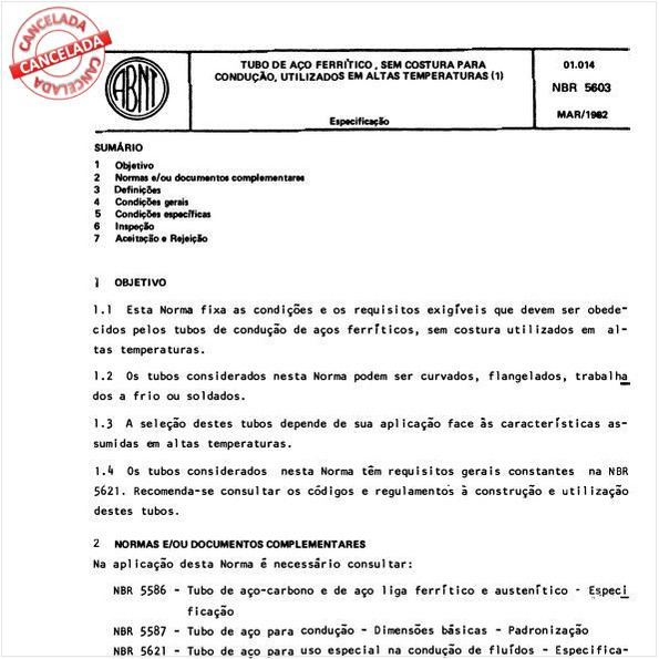 Tubo de aço ferrítico, sem costura, para condução, utilizado em altas temperaturas