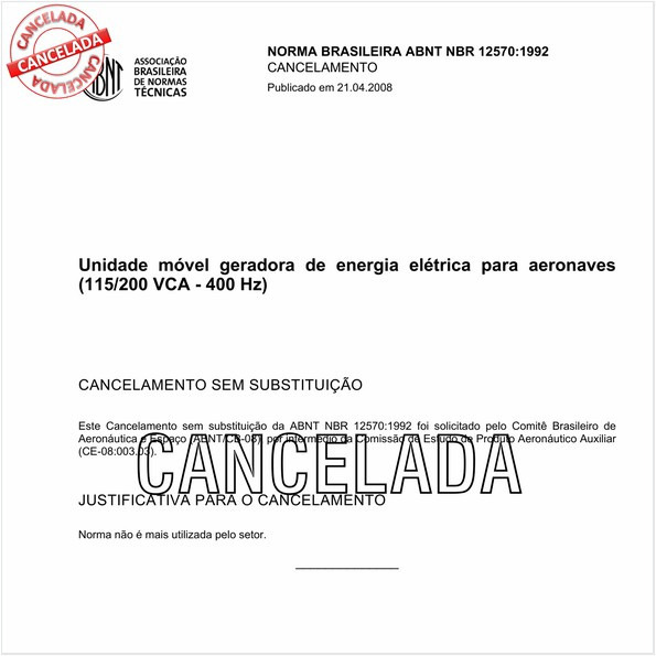 Unidade móvel geradora de energia elétrica para aeronaves (115/200 VCA - 400 Hz)
