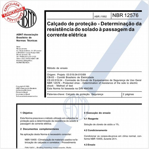 Calçado de proteção - Determinação da resistência do solado à passagem da corrente elétrica