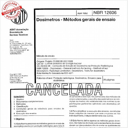 Dosímetros - Métodos gerais de ensaio