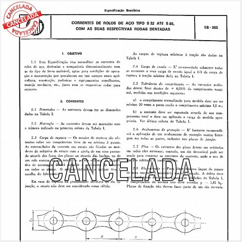 Correntes de rolos de aço Tipo S 32 ate S 88, com suas respectivas rodas dentadas