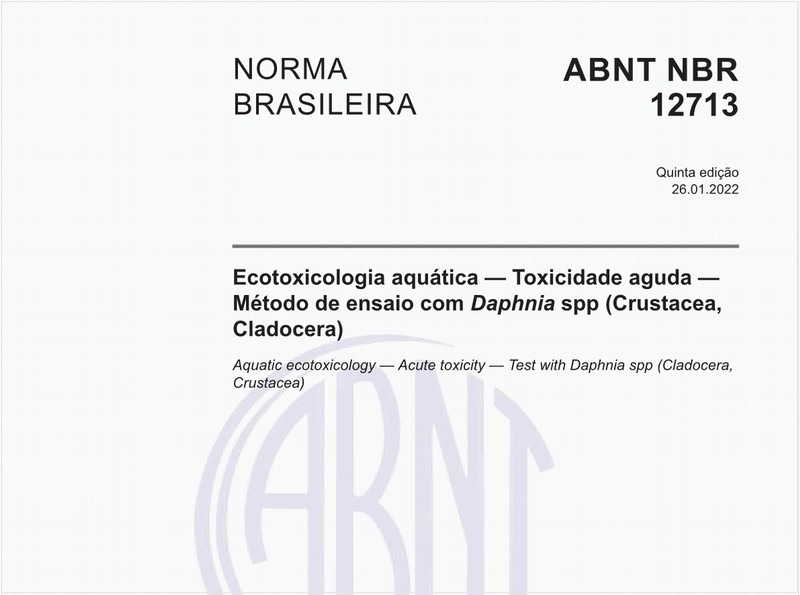 Ecotoxicologia aquática — Toxicidade aguda — Método de ensaio com Daphnia spp (Crustacea, Cladocera)