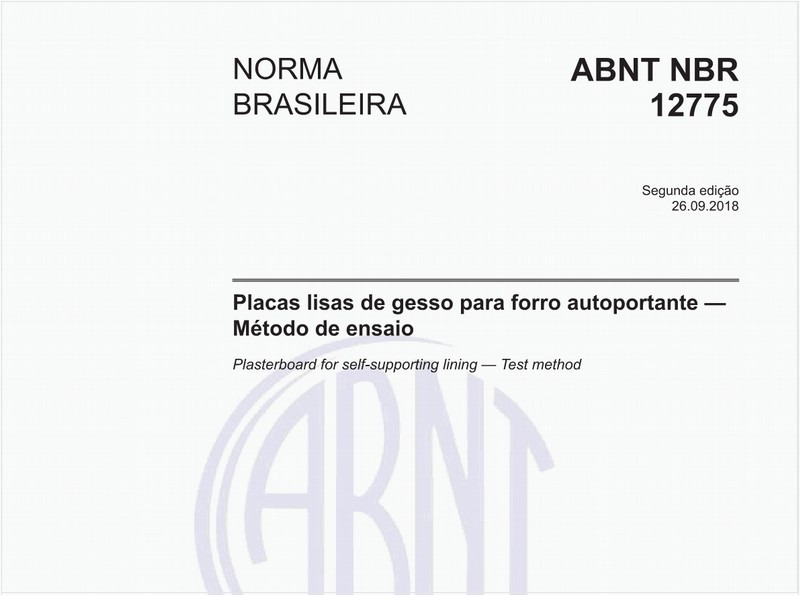 Placas lisas de gesso para forro autoportante - Método de ensaio