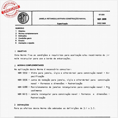 Janelas retangulares para construção naval
