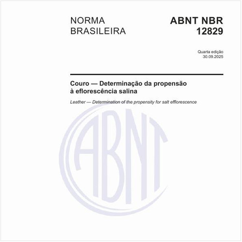Couro — Determinação da propensão à eflorescência salina